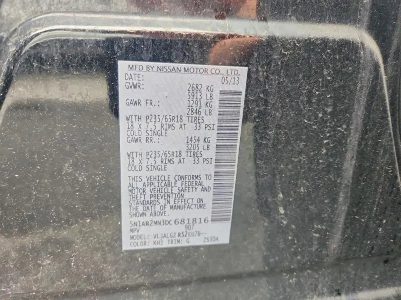 2013 NISSAN PATHFINDER S  