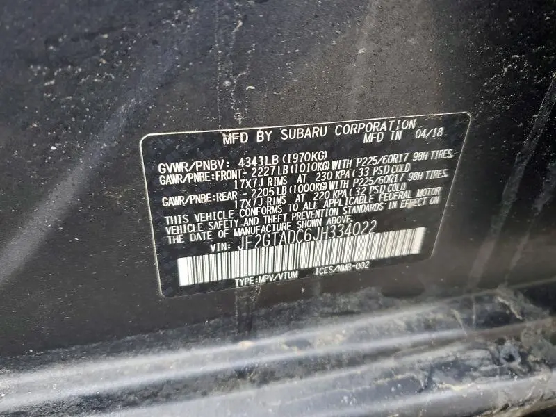 2018 SUBARU CROSSTREK PREMIUM  