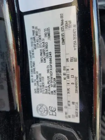 2016 FORD F150 SUPERCREW  