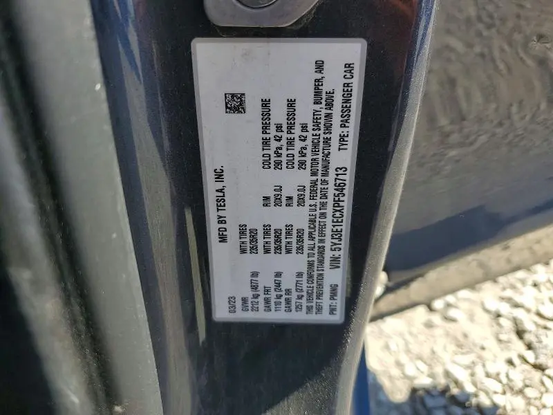 2023 TESLA MODEL 3   