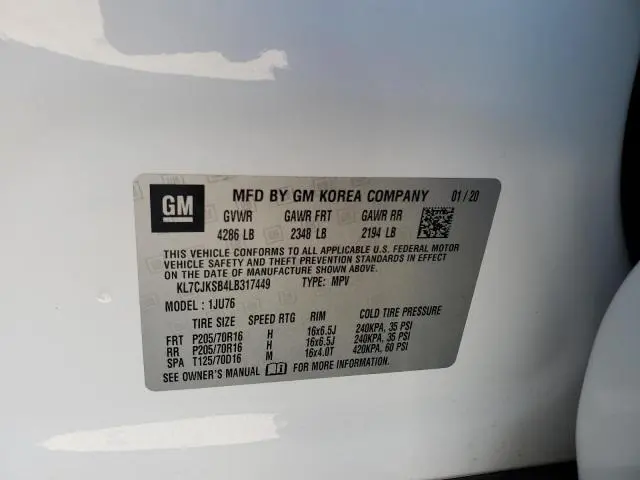 2020 CHEVROLET TRAX LS  