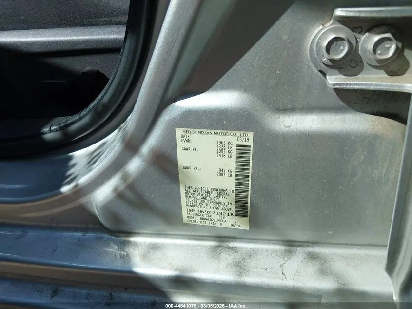2019 NISSAN ALTIMA 2.5 S