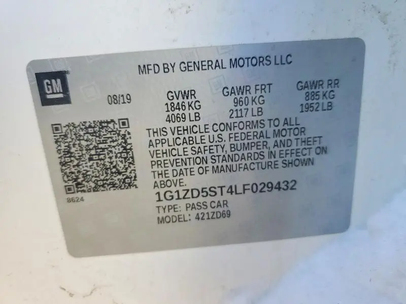 2020 CHEVROLET MALIBU LT  