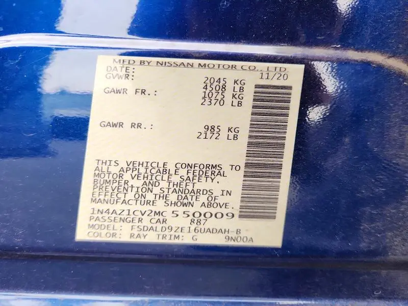 2021 NISSAN LEAF SV  