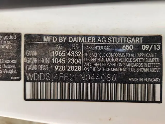 2014 MERCEDES-BENZ CLA 250  