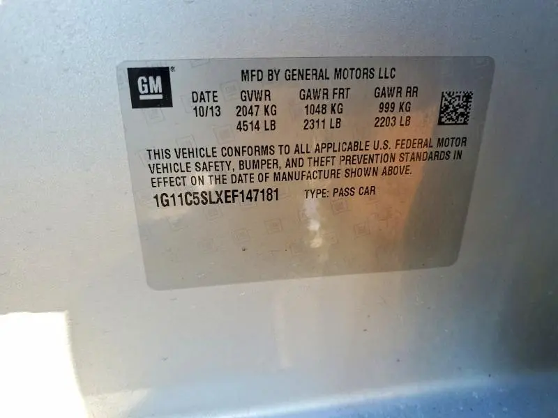 2014 CHEVROLET MALIBU 1LT  