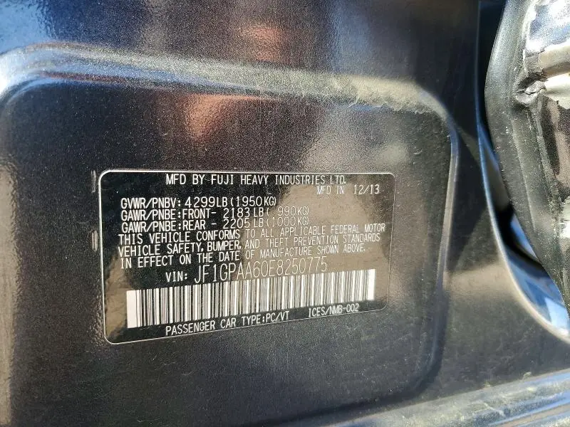 2014 SUBARU IMPREZA   