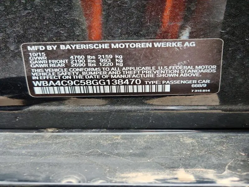 2016 BMW 428 XI GRAN COUPE SULEV  