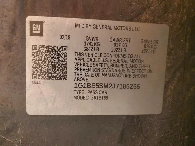 2018 CHEVROLET CRUZE LT  