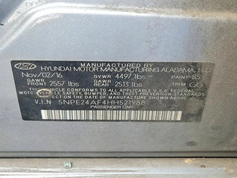 2017 HYUNDAI SONATA SE  