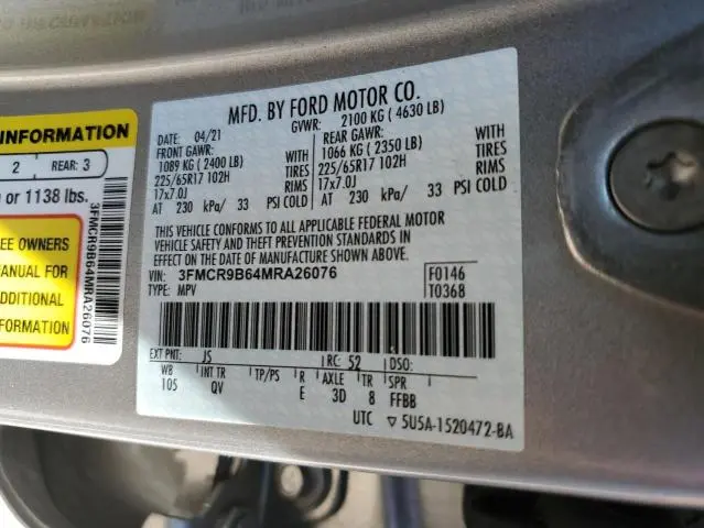 2021 FORD BRONCO SPORT BIG BEND  