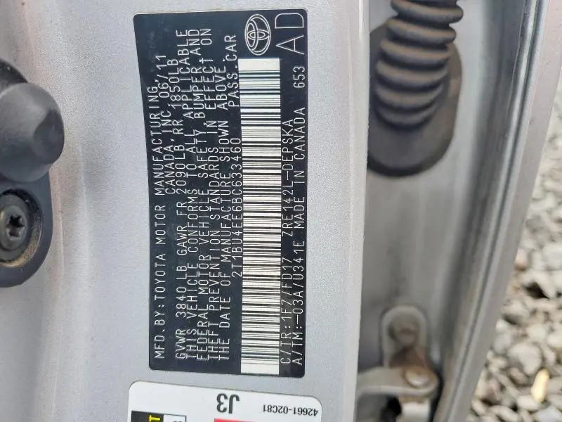 2011 TOYOTA COROLLA BASE  