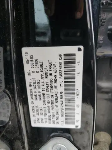 2010 HONDA ACCORD EX