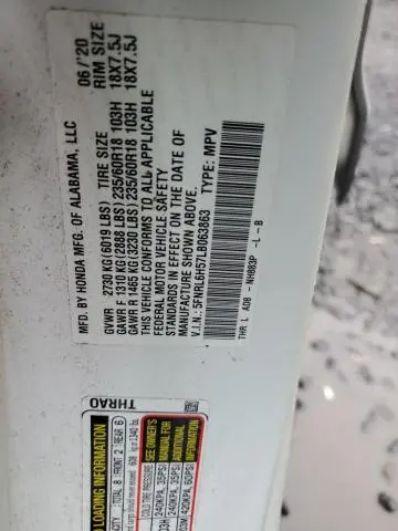 2020 HONDA ODYSSEY EX