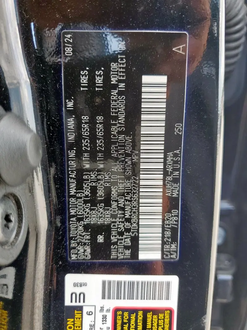 2024 TOYOTA HIGHLANDER HYBRID XLE  