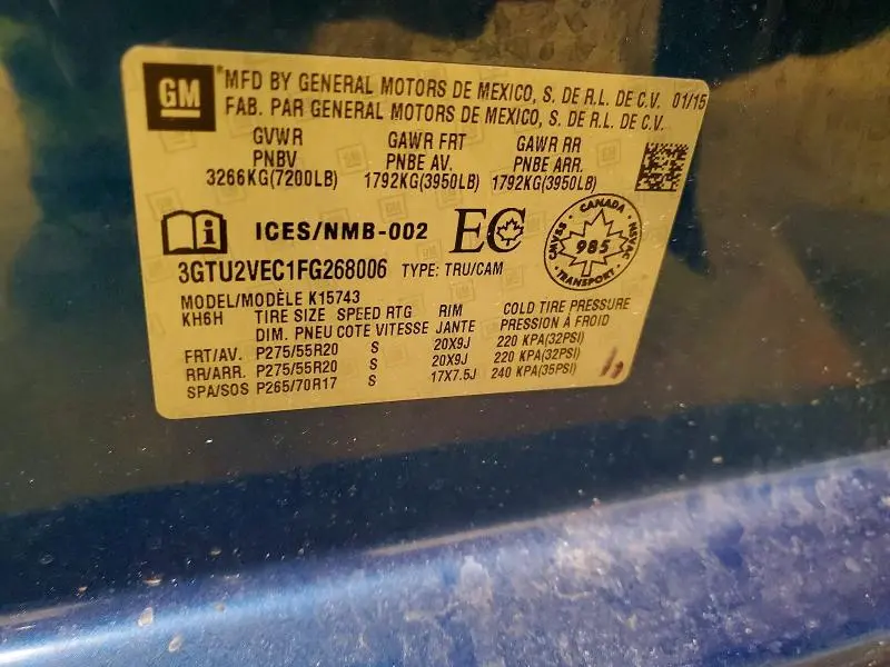 2015 GMC SIERRA K1500 SLT  