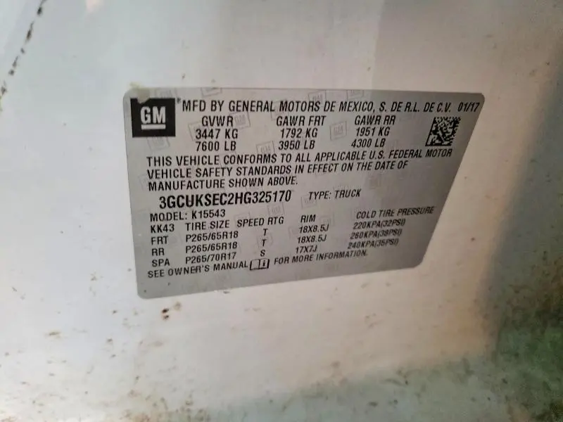 2017 CHEVROLET SILVERADO K1500 LTZ  