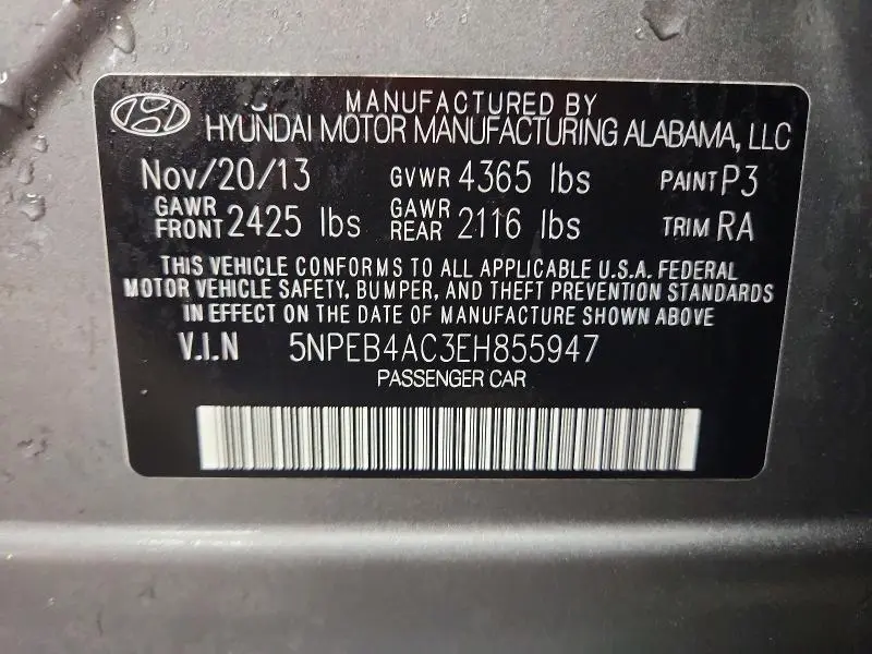 2014 HYUNDAI SONATA GLS  