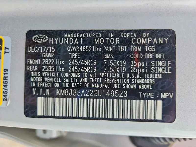 2016 HYUNDAI TUCSON SPORT  