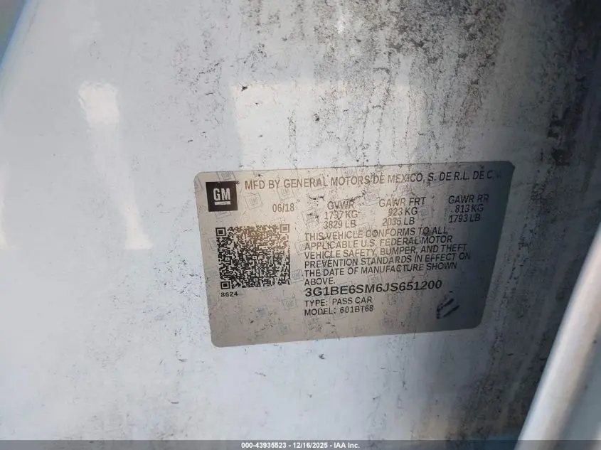 2018 CHEVROLET CRUZE LT AUTO