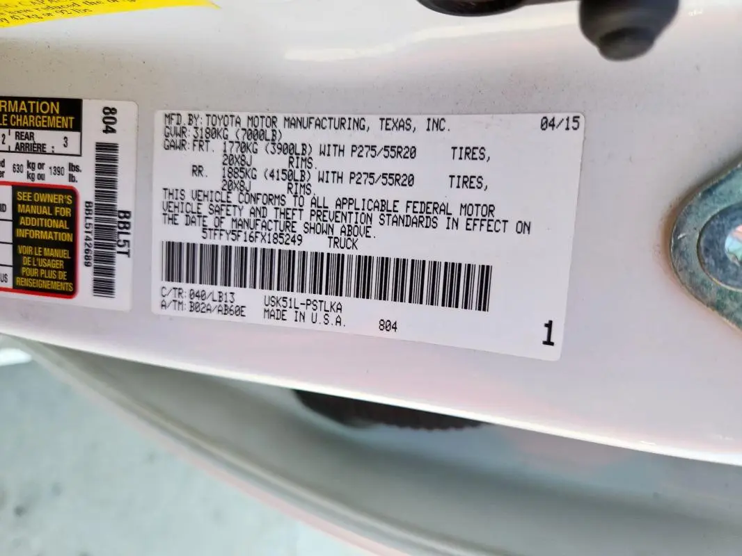 2015 TOYOTA TUNDRA CREWMAX LIMITED  