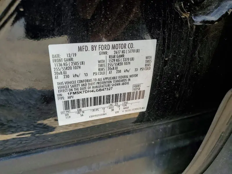 2020 FORD EXPLORER XLT  