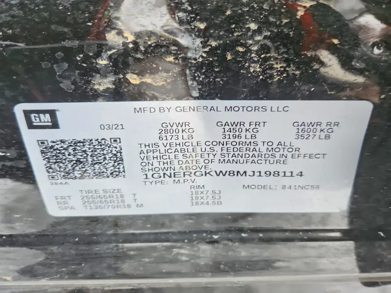 2021 CHEVROLET TRAVERSE LT  