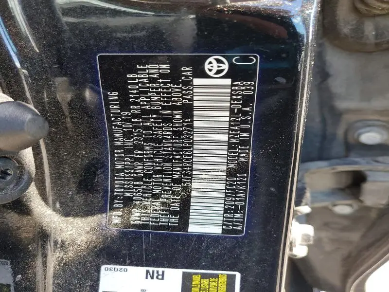 2020 TOYOTA COROLLA SE  