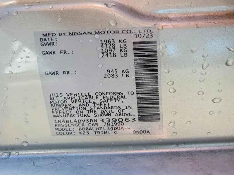 2024 NISSAN ALTIMA SV  