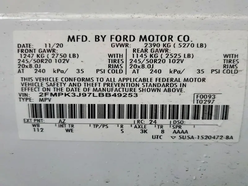 2020 FORD EDGE SEL  