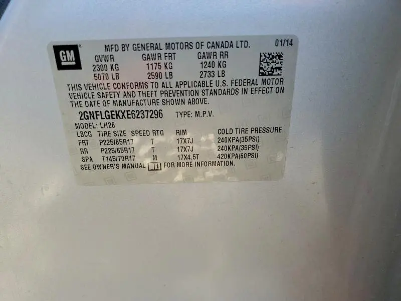 2014 CHEVROLET EQUINOX LT  