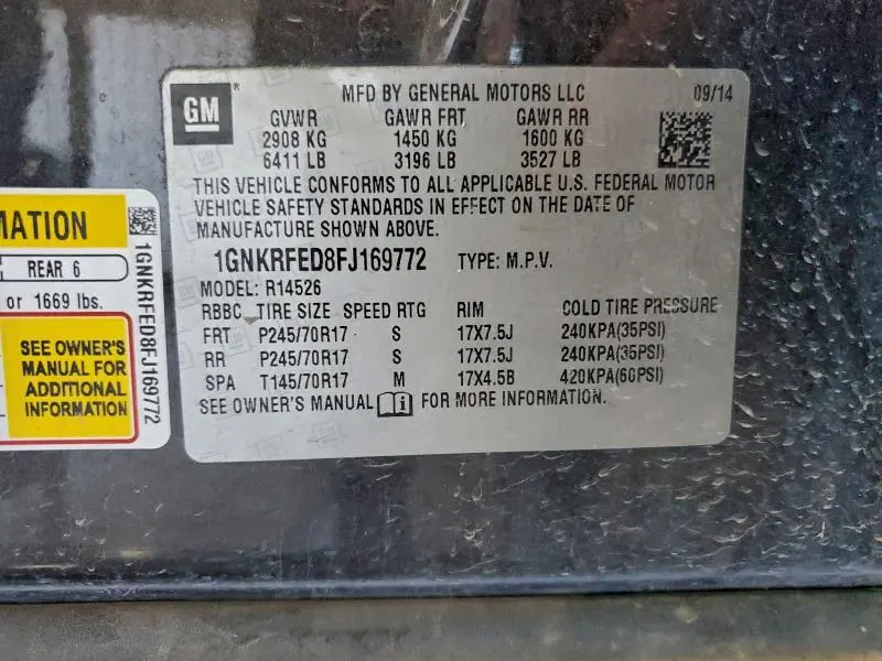 2015 CHEVROLET TRAVERSE LS  