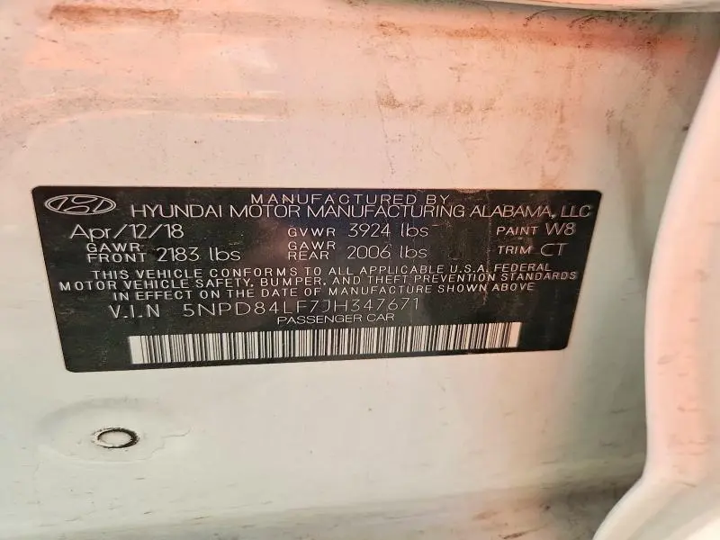 2018 HYUNDAI ELANTRA SEL  