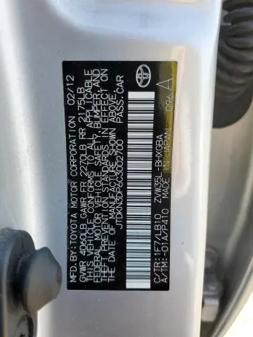 2012 TOYOTA PRIUS PLUG-IN   