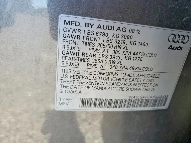 2013 AUDI Q7 PREMIUM PLUS  