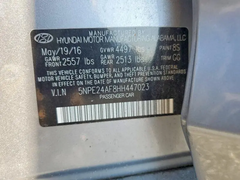 2017 HYUNDAI SONATA SE  