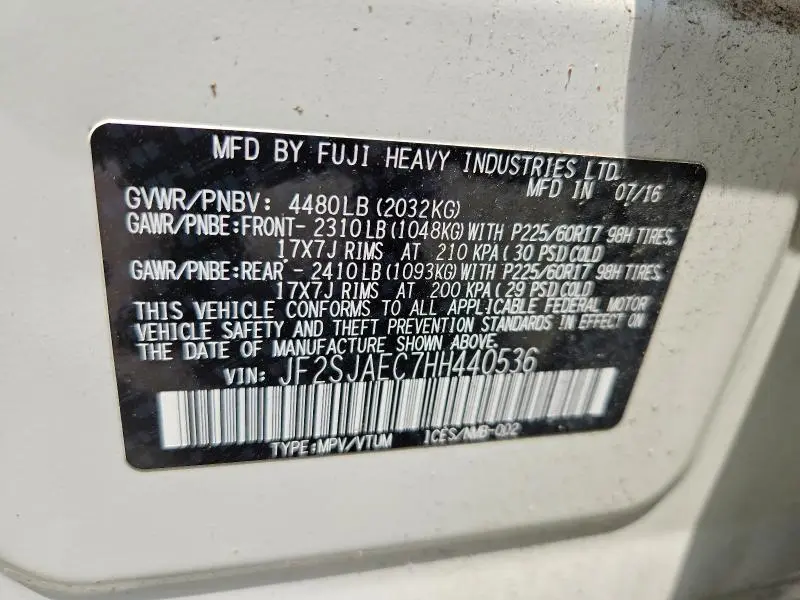 2017 SUBARU FORESTER 2.5I PREMIUM  