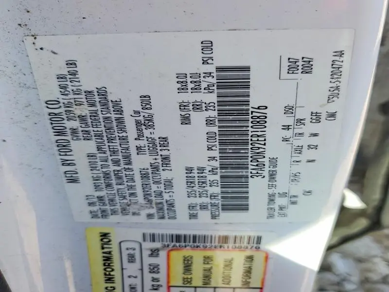 2014 FORD FUSION TITANIUM  