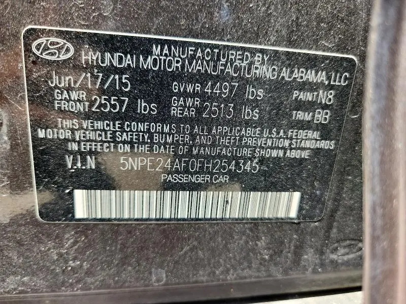 2015 HYUNDAI SONATA SE  