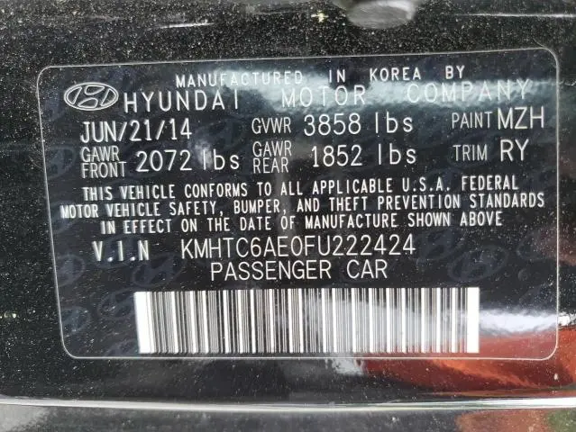 2015 HYUNDAI VELOSTER TURBO  