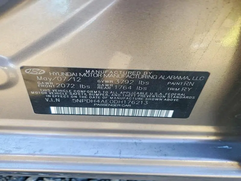 2013 HYUNDAI ELANTRA LIMITED  