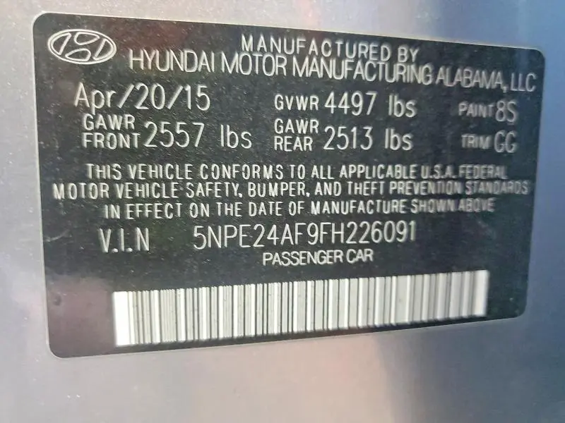 2015 HYUNDAI SONATA SE  