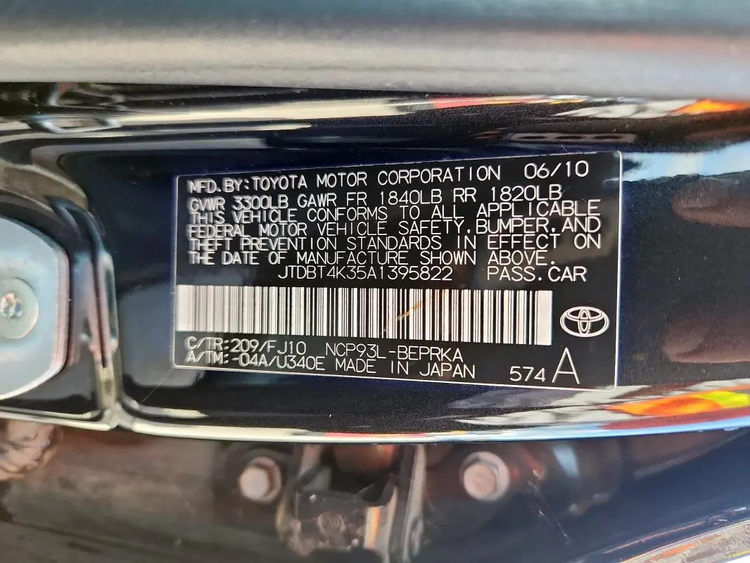 2010 TOYOTA YARIS   