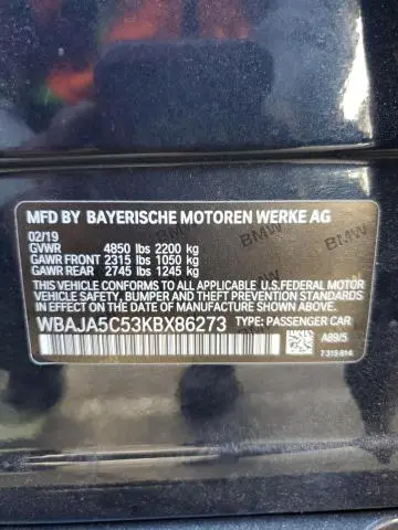 2019 BMW 530 I  