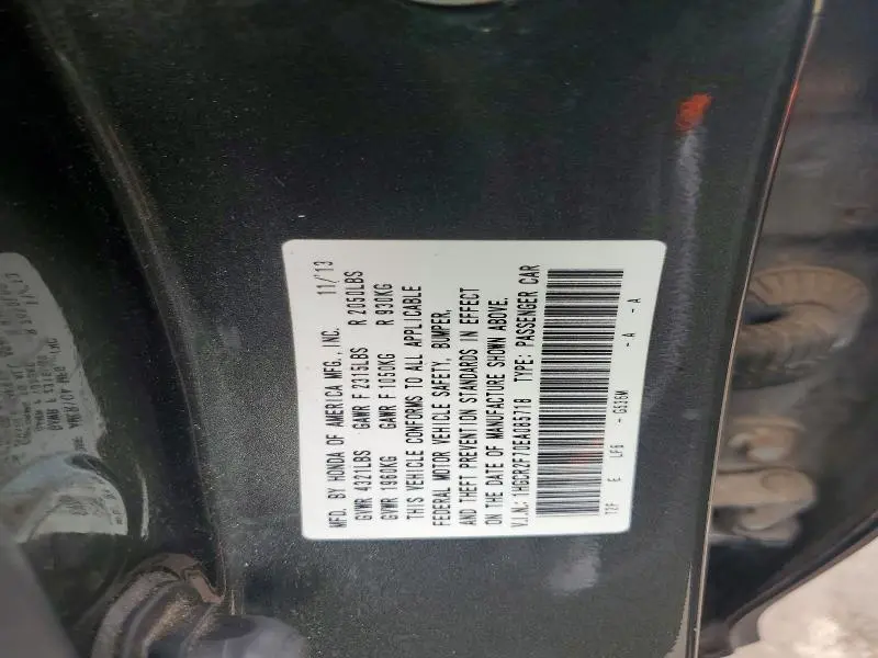 2014 HONDA ACCORD EX  