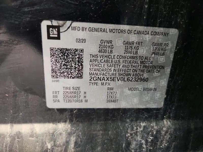 2020 CHEVROLET EQUINOX   