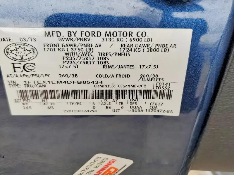2013 FORD F150 SUPER CAB  