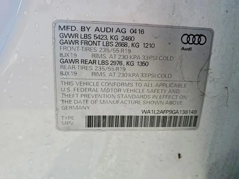 2016 AUDI Q5 PREMIUM PLUS  