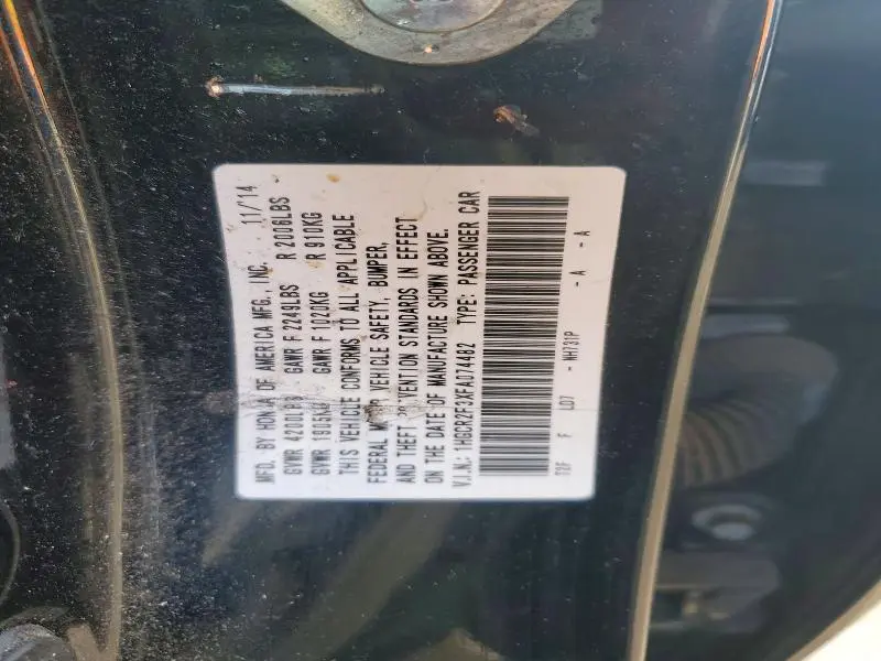 2015 HONDA ACCORD LX  