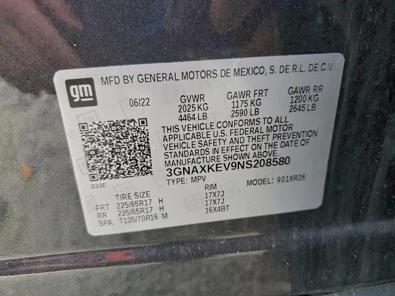 2022 CHEVROLET EQUINOX LT  